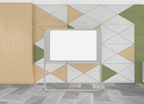 Modern Empty Room, 3d render interior design, mock up illustration Stock Illustration