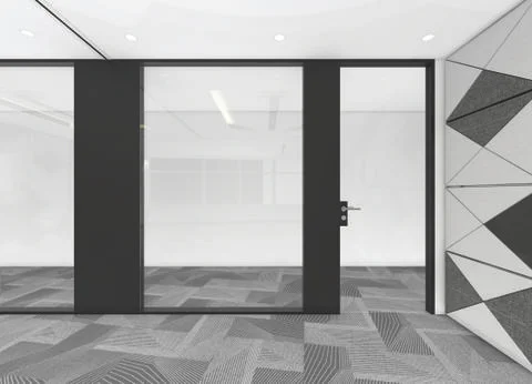 Modern Empty Room, 3d render interior design, mock up illustration Stockillustratie