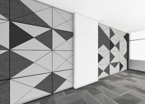 Modern Empty Room, 3d render interior design, mock up illustration Illustrazione stock