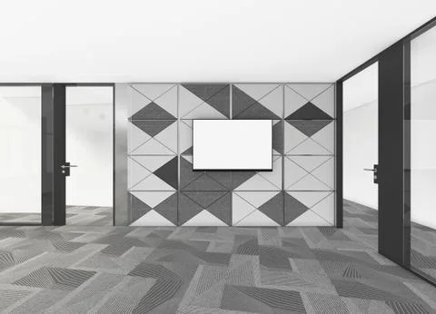 Modern Empty Room, 3d render interior design, mock up illustration Stock Illustration