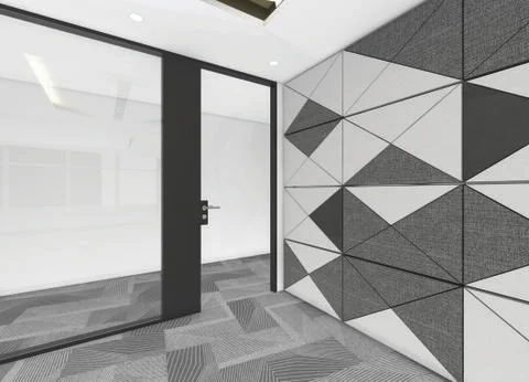 Modern Empty Room, 3d render interior design, mock up illustration Illustrazione stock