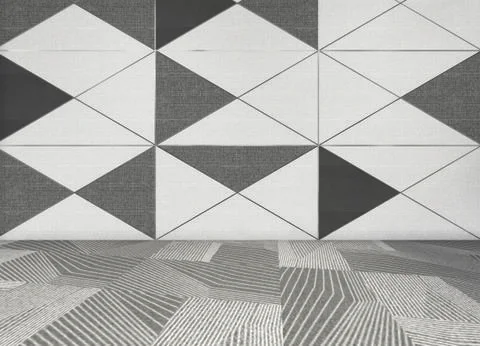 Modern Empty Room, 3d render interior design, mock up illustration Stockillustratie