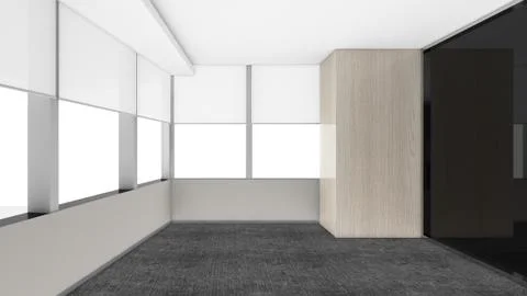 Modern Empty Room, 3d render interior design, mock up illustration Stock Illustration