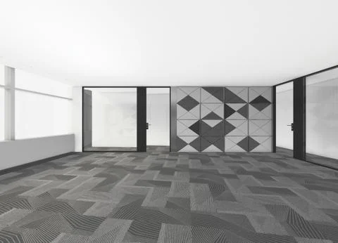 Modern Empty Room, 3d render interior design, mock up illustration Stock Illustration