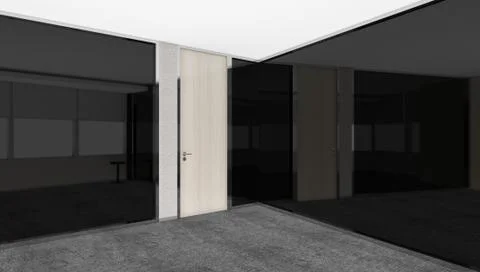 Modern Empty Room, 3d render interior design, mock up illustration Stockillustratie