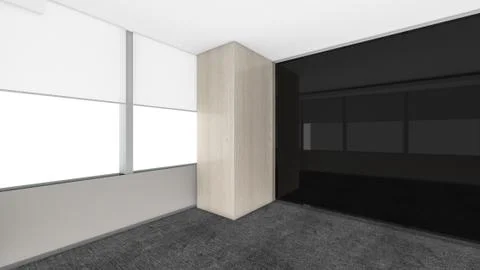 Modern Empty Room, 3d render interior design, mock up illustration Stock Illustration
