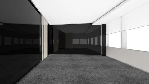 Modern Empty Room, 3d render interior design, mock up illustration Stockillustratie