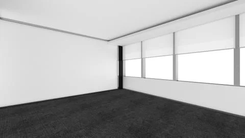 Modern Empty Room, 3d render interior design, mock up illustration Stockillustratie