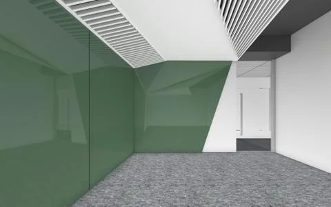 Modern Empty Room, 3d render interior design, mock up illustration Stockillustratie