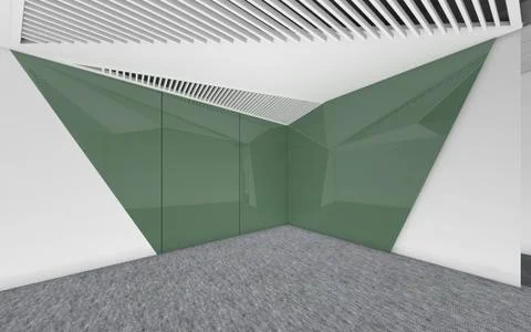 Modern Empty Room, 3d render interior design, mock up illustration Stock Illustration