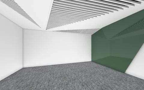 Modern Empty Room, 3d render interior design, mock up illustration Stock Illustration