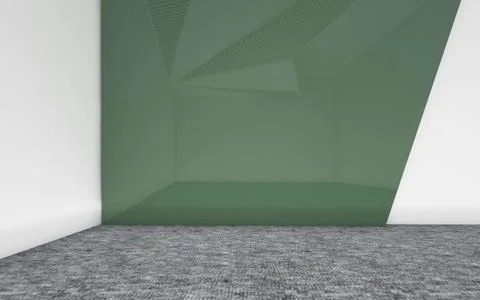 Modern Empty Room, 3d render interior design, mock up illustration Stock Illustration