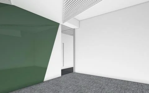 Modern Empty Room, 3d render interior design, mock up illustration Stock Illustration