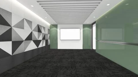 Modern Empty Room, 3d render interior design, mock up illustration Stock Illustration