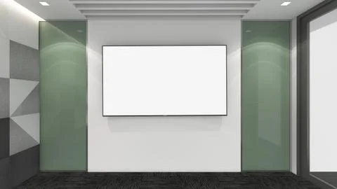 Modern Empty Room, 3d render interior design, mock up illustration Stock Illustration