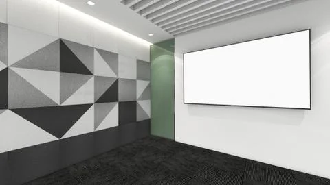 Modern Empty Room, 3d render interior design, mock up illustration Stockillustratie