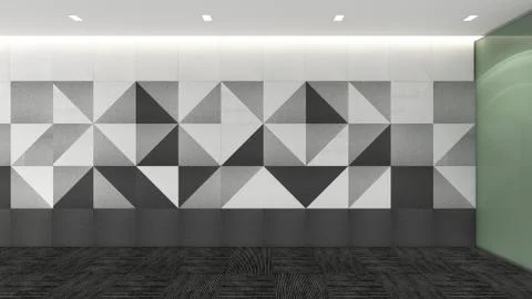 Modern Empty Room, 3d render interior design, mock up illustration Illustrazione stock