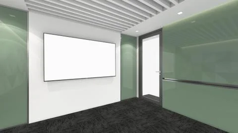 Modern Empty Room, 3d render interior design, mock up illustration Stockillustratie