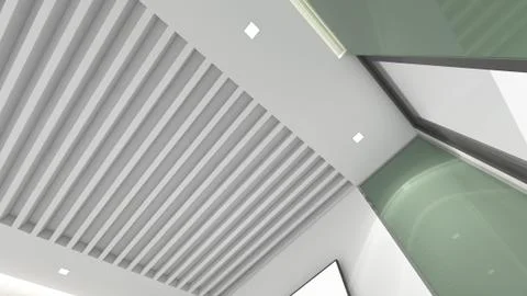 Modern Empty Room, 3d render interior design, mock up illustration Illustrazione stock