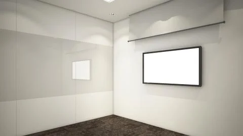 Modern Empty Room, 3d render interior design, mock up illustration Illustrazione stock