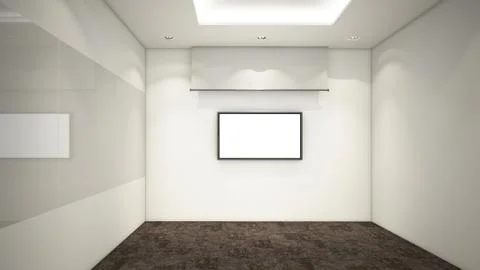 Modern Empty Room, 3d render interior design, mock up illustration Illustrazione stock