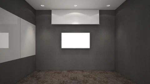 Modern Empty Room, 3d render interior design, mock up illustration Illustrazione stock