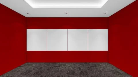 Modern Empty Room, 3d render interior design, mock up illustration Illustrazione stock