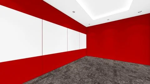 Modern Empty Room, 3d render interior design, mock up illustration Stock Illustration
