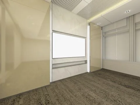 Modern Empty Room, 3d render interior design, mock up illustration Illustrazione stock