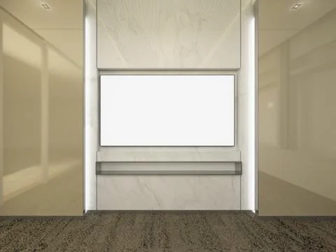 Modern Empty Room, 3d render interior design, mock up illustration Stock Illustration