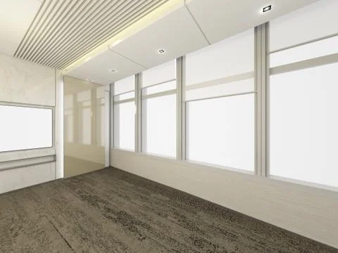 Modern Empty Room, 3d render interior design, mock up illustration Illustrazione stock