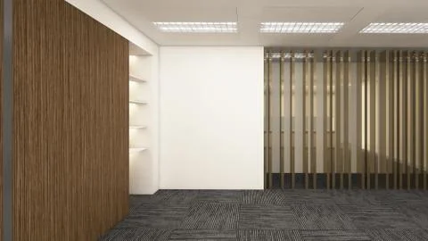 Modern Empty Room, 3d render interior design, mock up illustration Stock Illustration