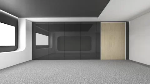 Modern Empty Room, 3d render interior design, mock up illustration Stockillustratie