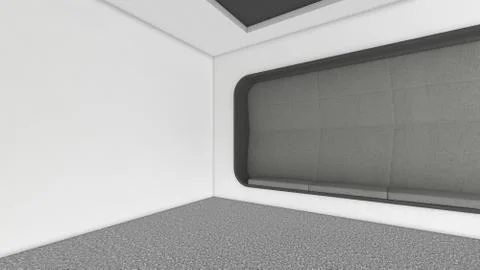 Modern Empty Room, 3d render interior design, mock up illustration Stock Illustration