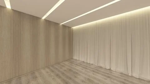 Modern Empty Room, 3d render interior design, mock up illustration Stock Illustration