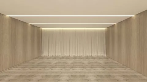 Modern Empty Room, 3d render interior design, mock up illustration Stock Illustration