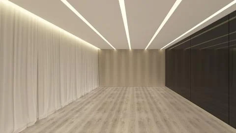 Modern Empty Room, 3d render interior design, mock up illustration Illustrazione stock