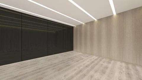 Modern Empty Room, 3d render interior design, mock up illustration Stock Illustration