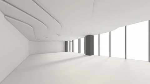 Modern Empty Room, 3d render interior design, mock up illustration Stock Illustration