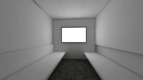 Modern Empty Room, 3d render interior design, mock up illustration Stock Illustration