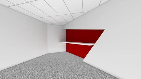 Modern Empty Room, 3d render interior design, mock up illustration Stock Illustration