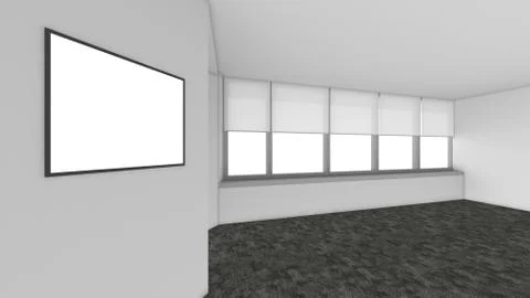 Modern Empty Room, 3d render interior design, mock up illustration Stockillustratie