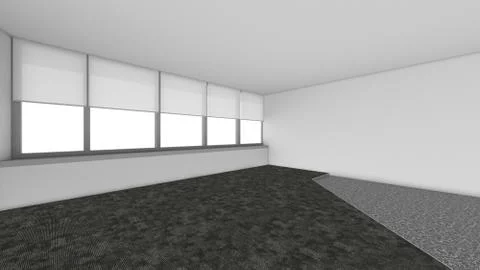 Modern Empty Room, 3d render interior design, mock up illustration Stock Illustration
