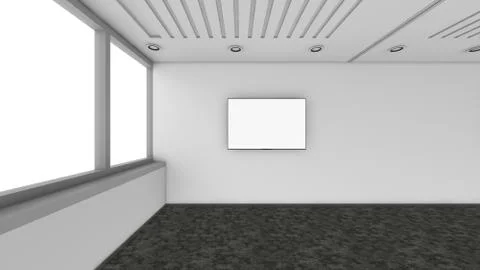 Modern Empty Room, 3d render interior design, mock up illustration Stockillustratie