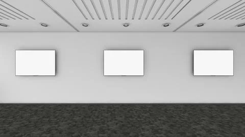 Modern Empty Room, 3d render interior design, mock up illustration Illustrazione stock
