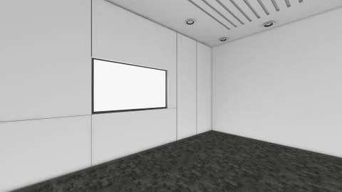 Modern Empty Room, 3d render interior design, mock up illustration Stock Illustration