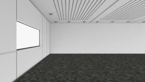 Modern Empty Room, 3d render interior design, mock up illustration Stock Illustration