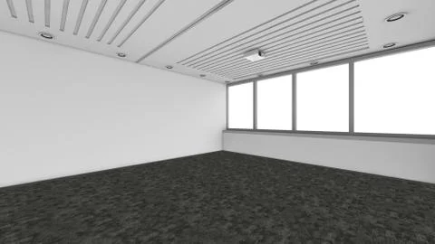 Modern Empty Room, 3d render interior design, mock up illustration Stockillustratie