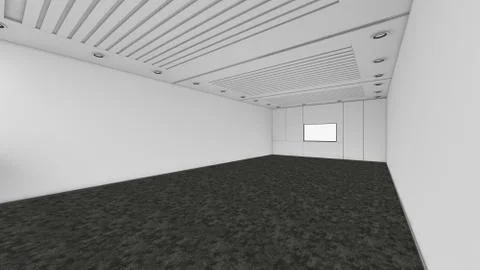 Modern Empty Room, 3d render interior design, mock up illustration Illustrazione stock