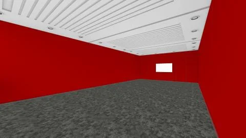 Modern Empty Room, 3d render interior design, mock up illustration Stock Illustration